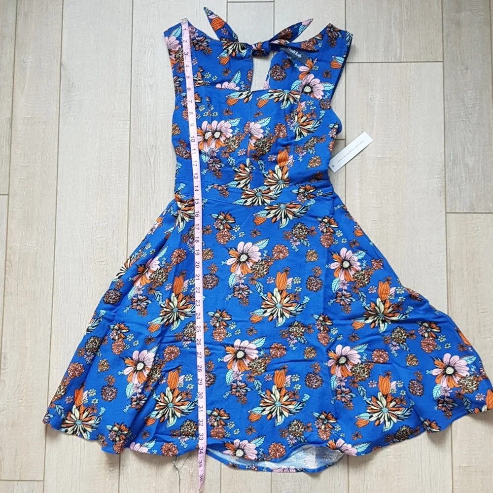 Bursting with Optimism Dark Blue Floral Fit & Flare Sundress by Modcloth Size 4 - Picture 7 of 10